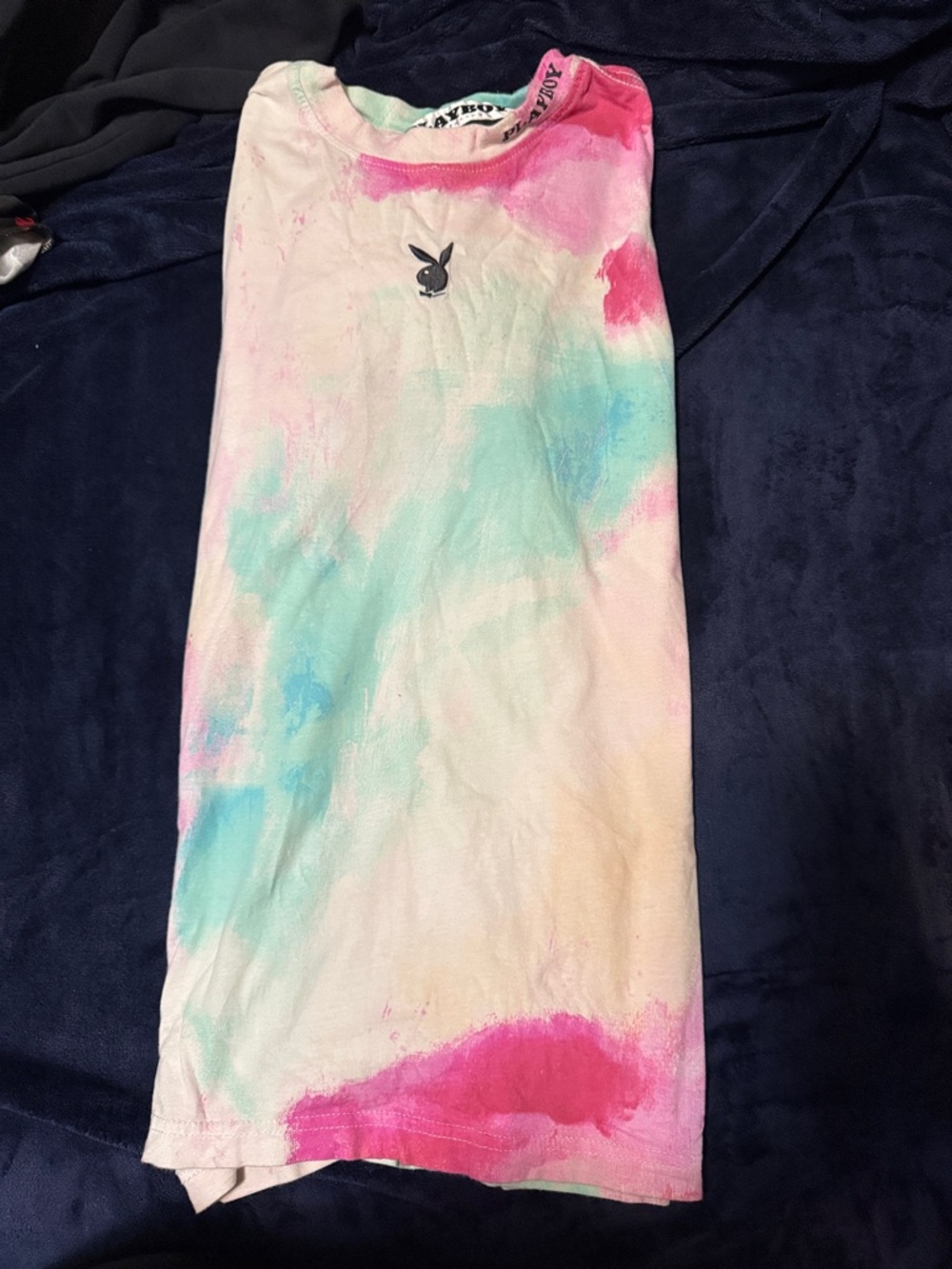 PLAYBOY Pastel Tie-Dye Tee with Multicolor Washes